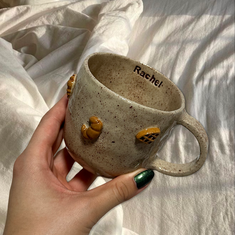 Handmade croissant mug