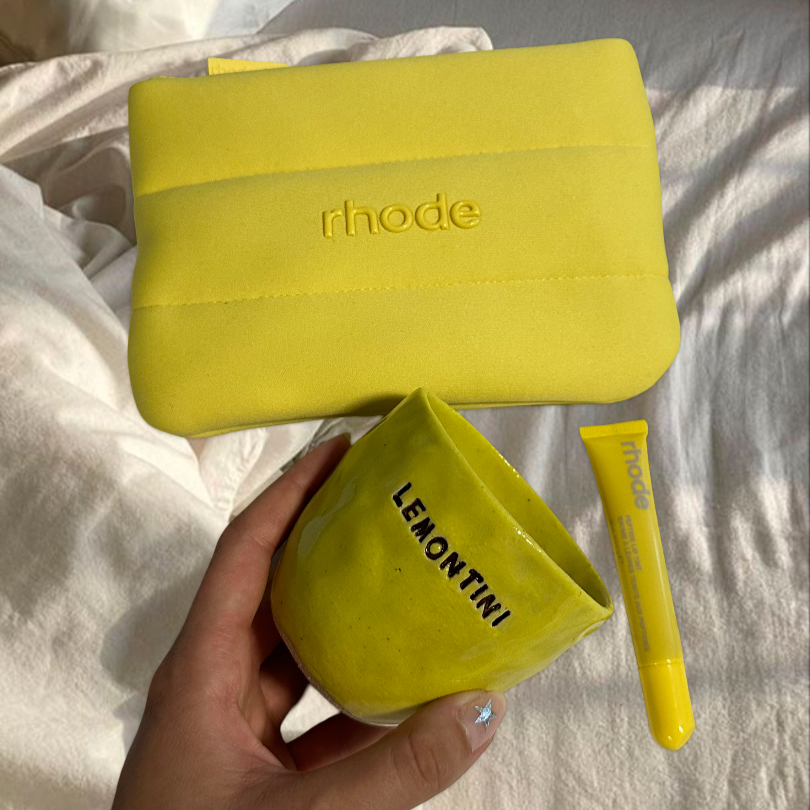 Handmade bright yellow lemontini cup