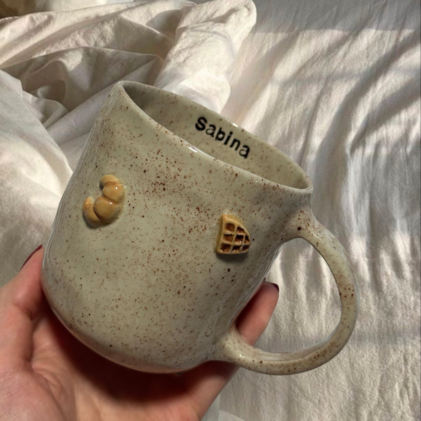 Handmade croissant mug