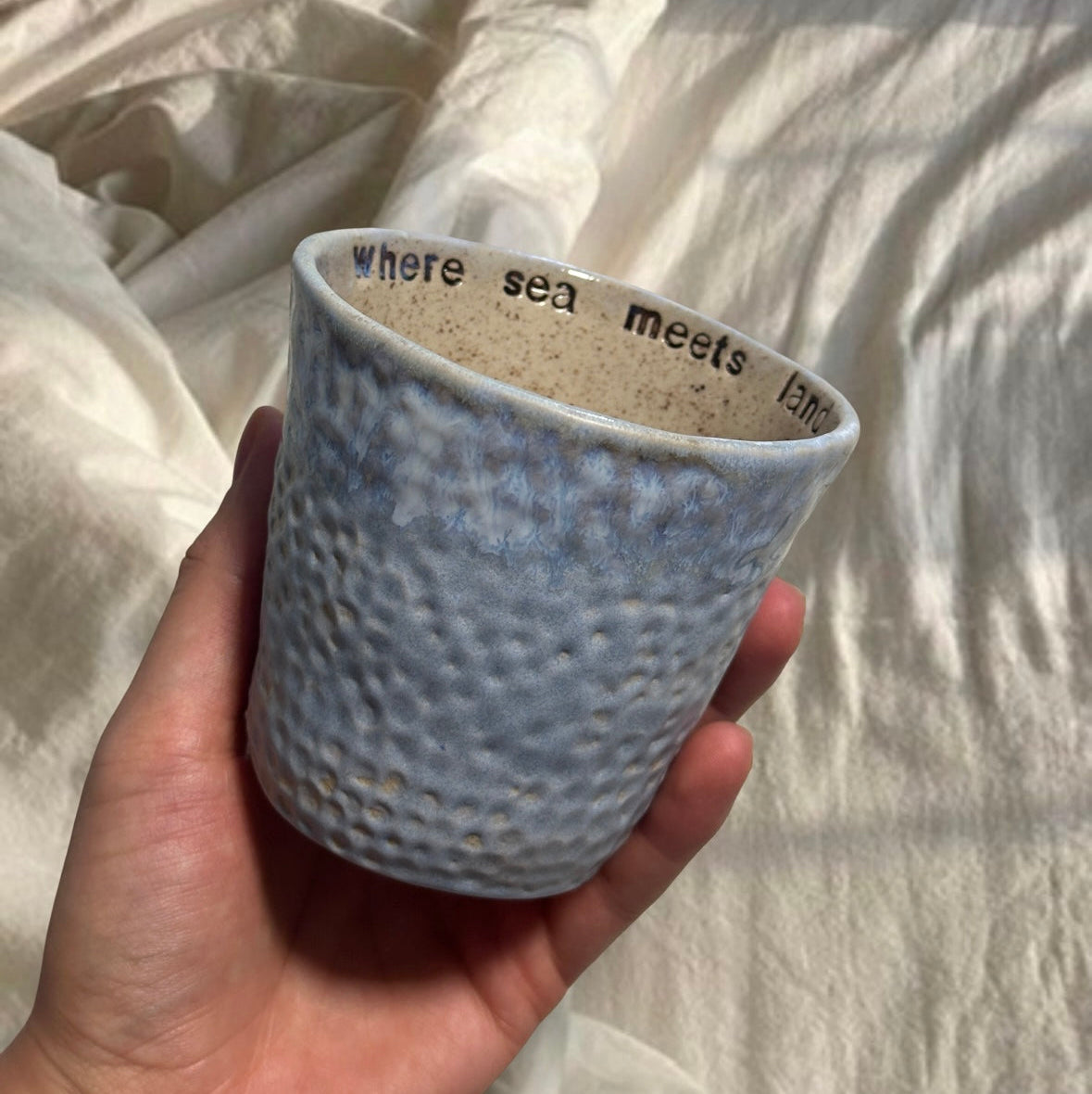 Handmade Blue Textured Starfish Cup