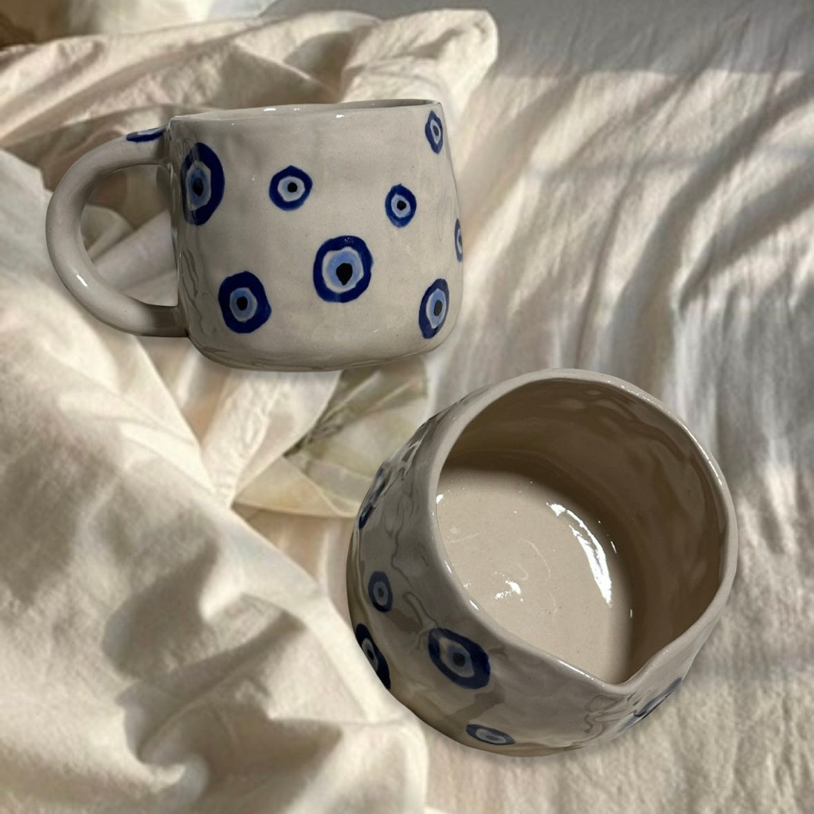 Handmade Blue Evil Eye Matcha set