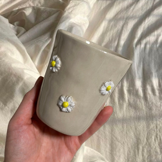 Handmade White Daisy cup