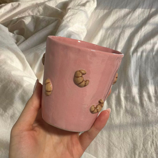 Handmade Pink Croissant cup