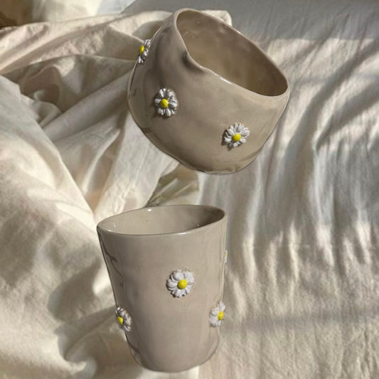 Handmade Daisy Matcha Set – Spring Edition