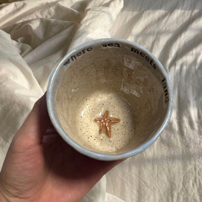 Handmade Blue Textured Starfish Cup