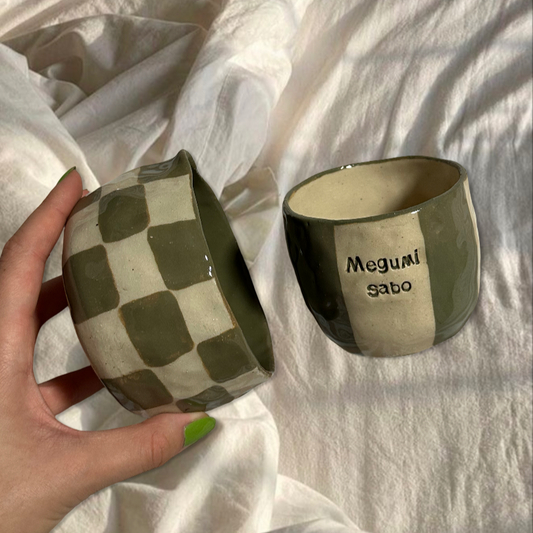 Handmade green matcha set