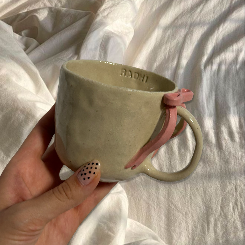 Handmade bow mug