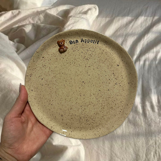 Handmade Teddy Bear plate