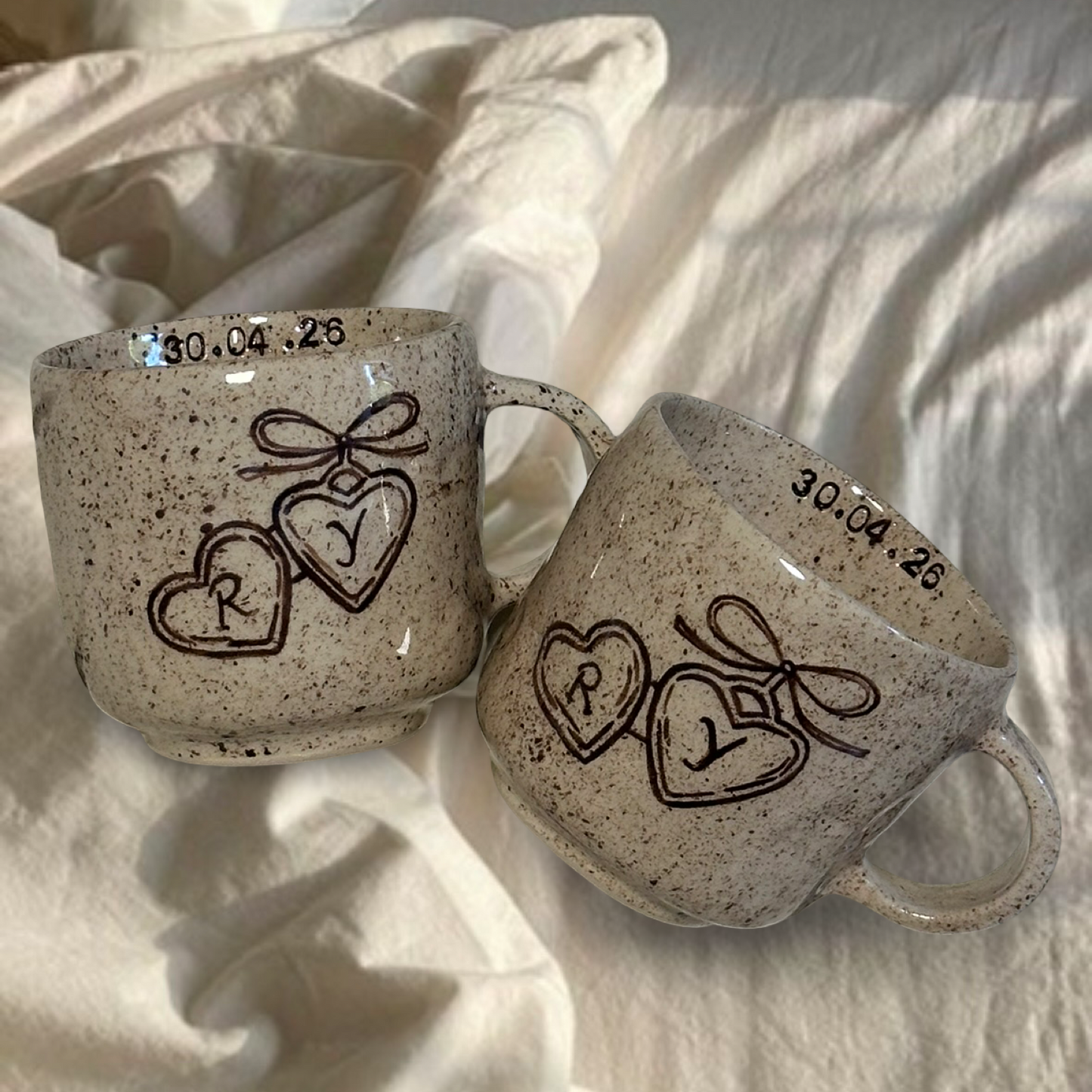 Custom Wedding & Anniversary Handmade Mug Set