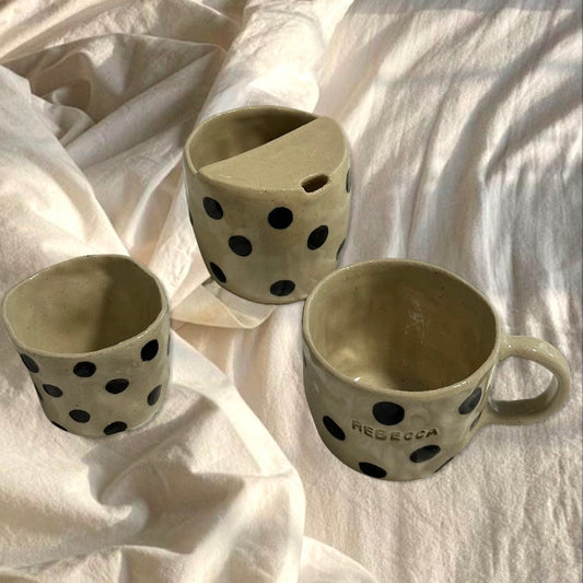Handmade polka dot set